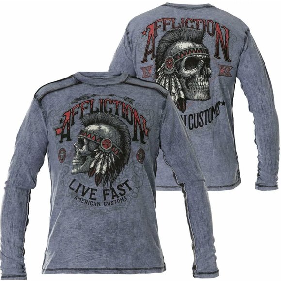 AFFLICTION Men's T-Shirt L/S AC IROQUOIS Tee - Picture 12 of 12